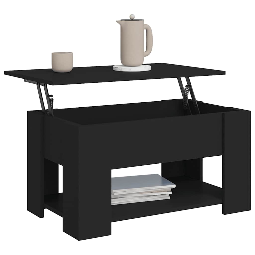Table basse noir 79x49x41 cm bois d'ingénierie - XIOS