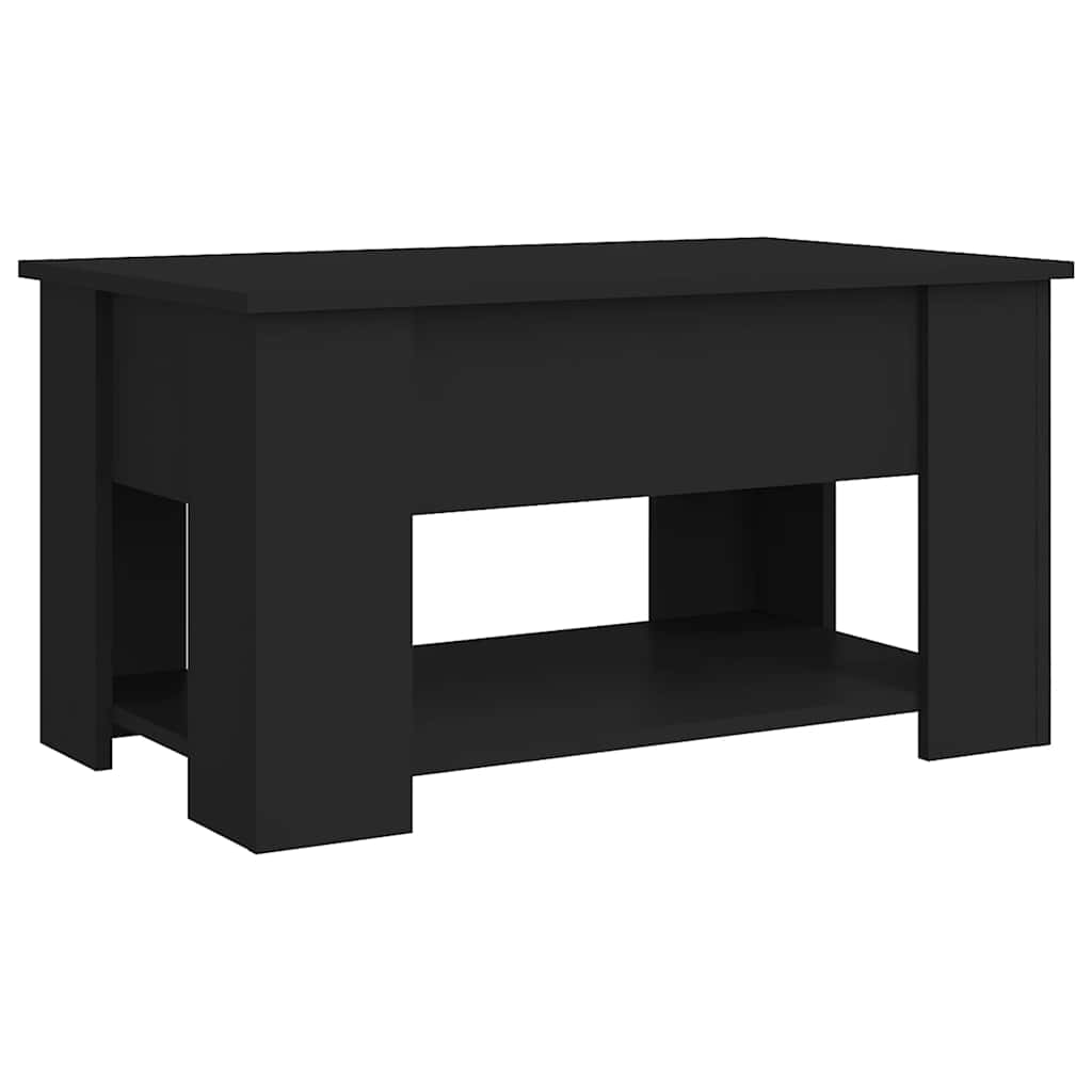 Table basse noir 79x49x41 cm bois d'ingénierie - XIOS
