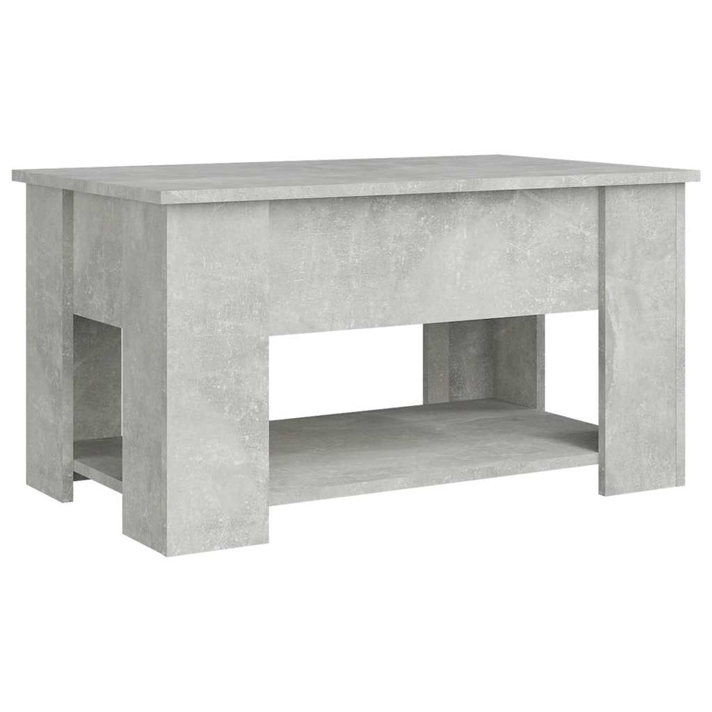 Table basse gris béton 79x49x41 cm bois d'ingénierie - XIOS