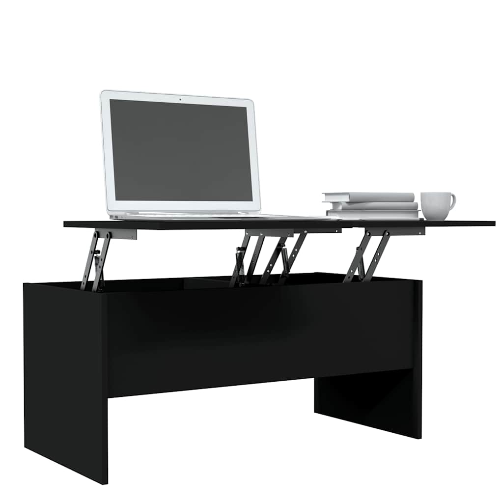 Table basse noir 102x50,5x46,5 cm bois d'ingénierie - XIOS