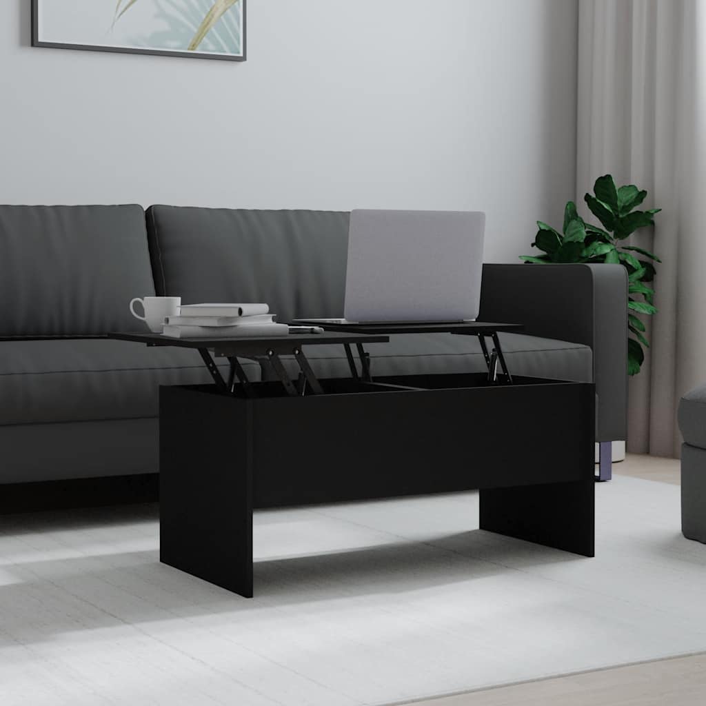 Table basse noir 102x50,5x46,5 cm bois d'ingénierie - XIOS