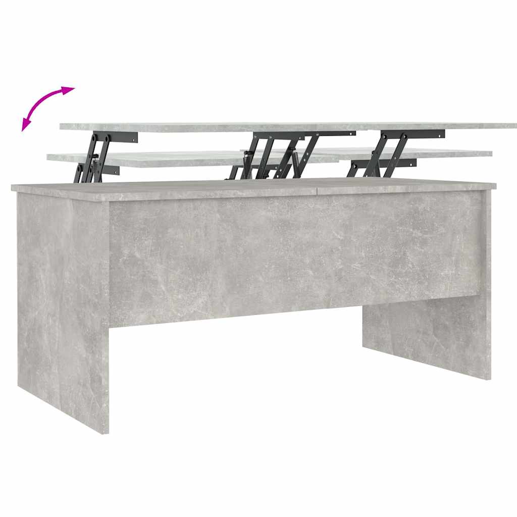 Table basse gris béton 102x50,5x46,5 cm bois d'ingénierie - XIOS