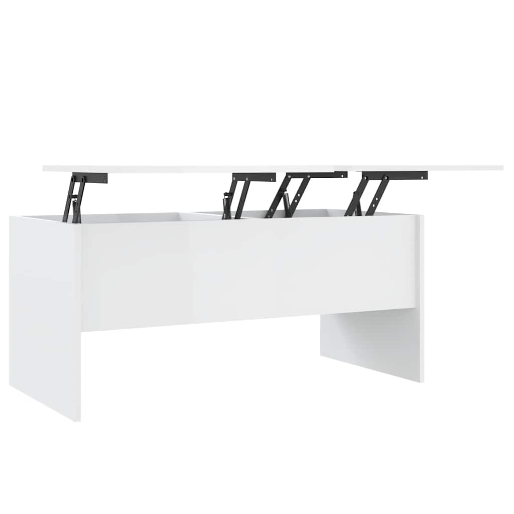 Table basse blanc brillant 102x50,5x46,5 cm bois d'ingénierie - XIOS