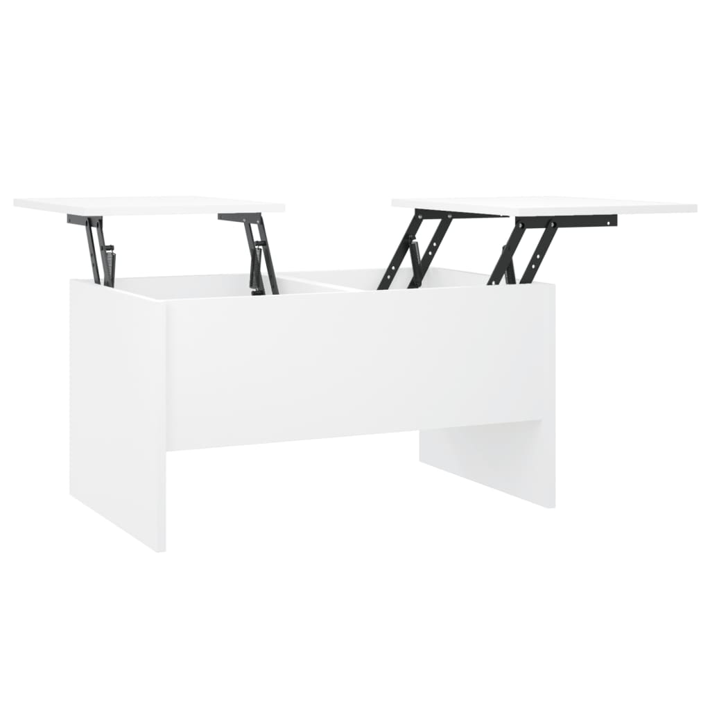 Table basse blanc 80x50x42,5 cm bois d'ingénierie