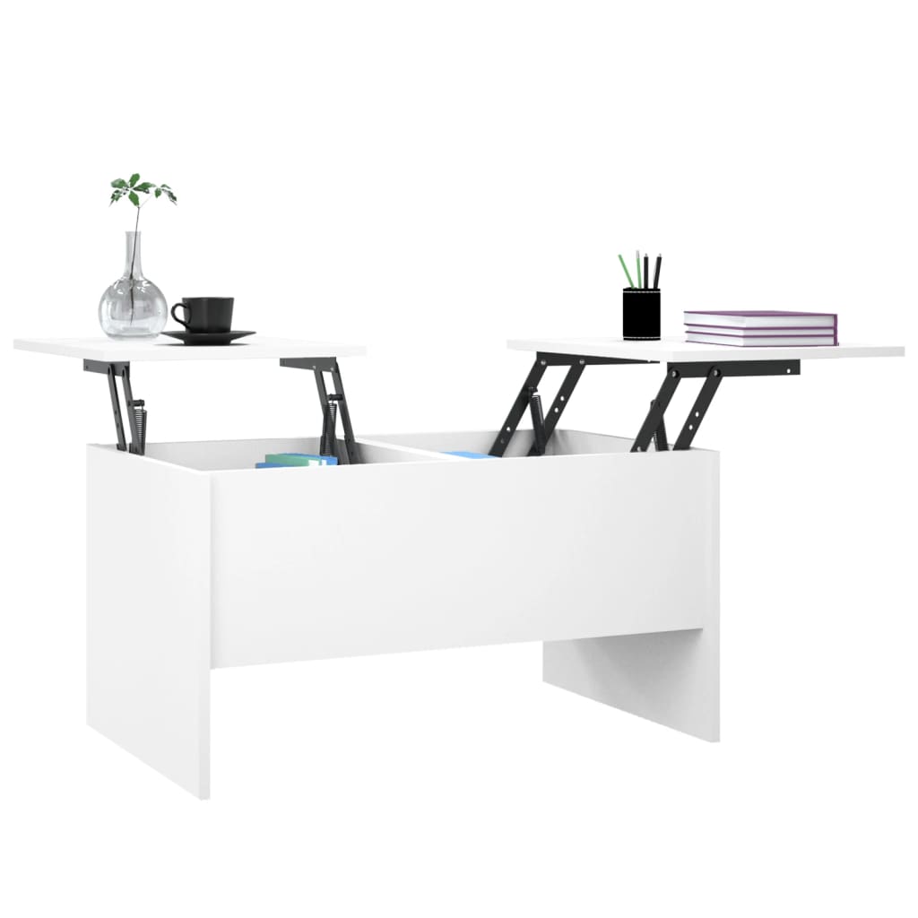 Table basse blanc 80x50x42,5 cm bois d'ingénierie