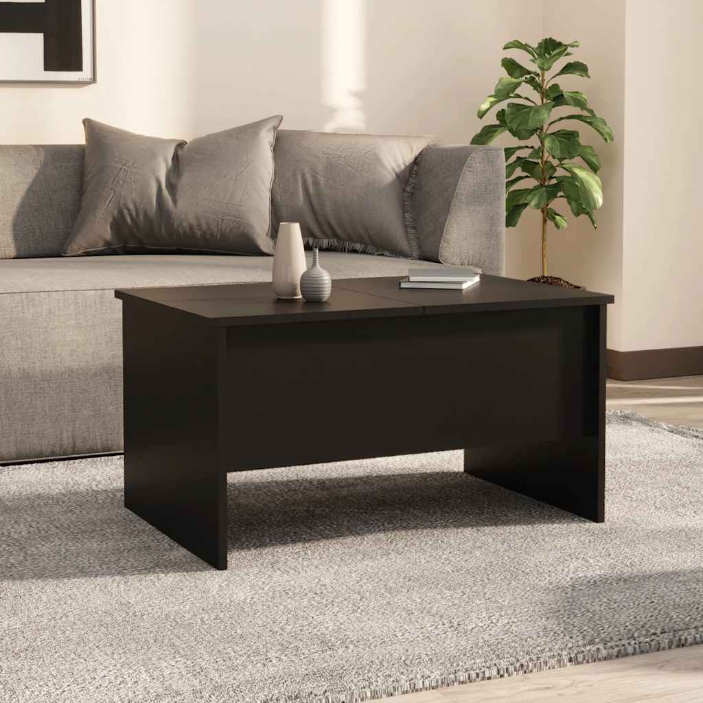 Table basse noir 80x50x42,5 cm bois d'ingénierie - XIOS