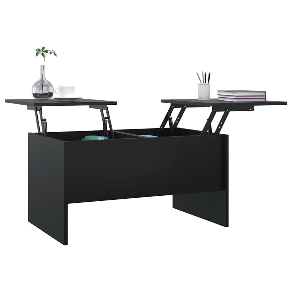 Table basse noir 80x50x42,5 cm bois d'ingénierie - XIOS