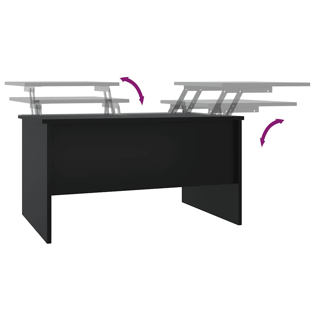 Table basse noir 80x50x42,5 cm bois d'ingénierie - XIOS
