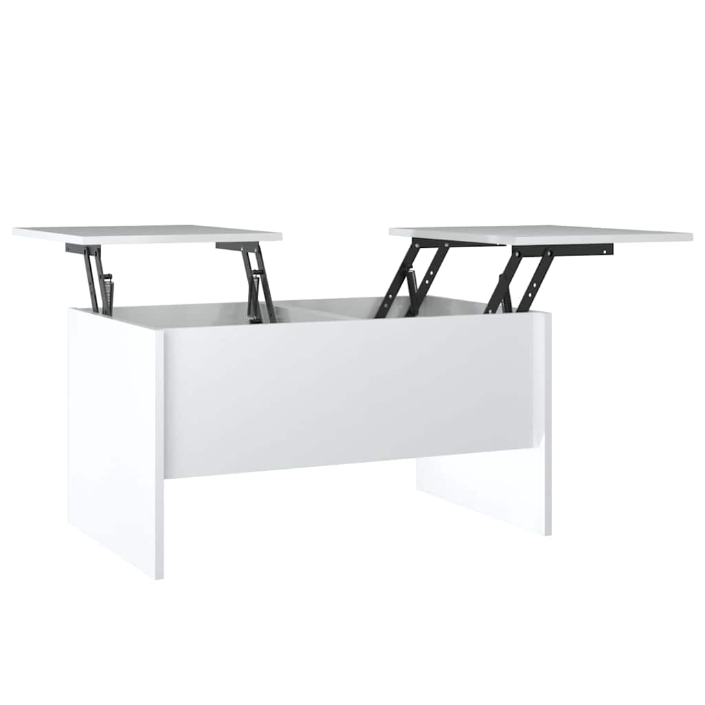 Table basse blanc brillant 80x50x42,5 cm bois d'ingénierie - XIOS