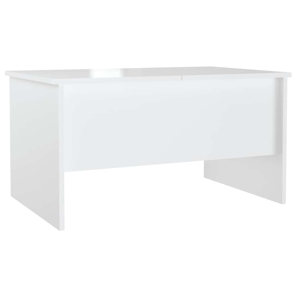 Table basse blanc brillant 80x50x42,5 cm bois d'ingénierie - XIOS