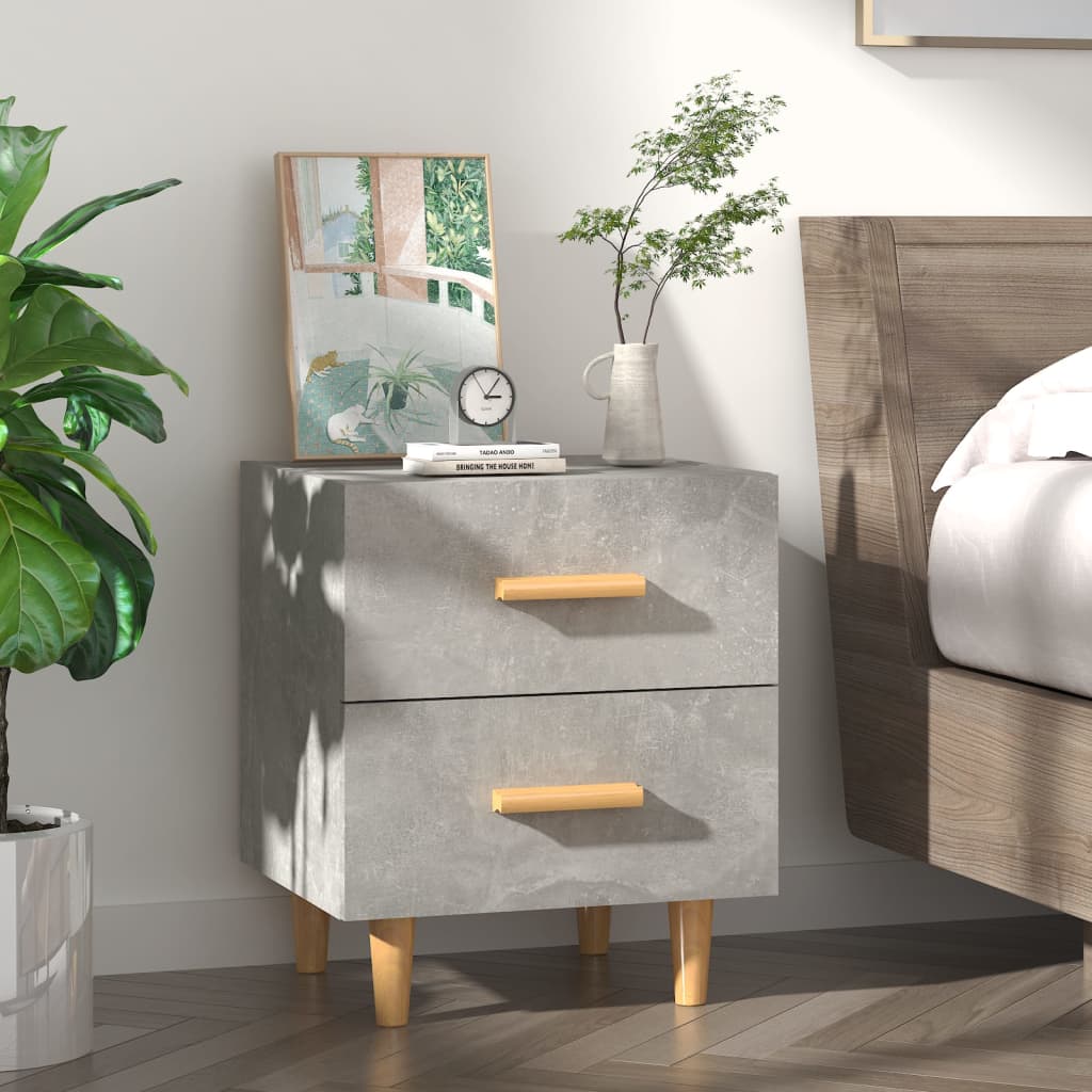 Table de chevet Gris béton 40x35x47,5 cm - XIOS
