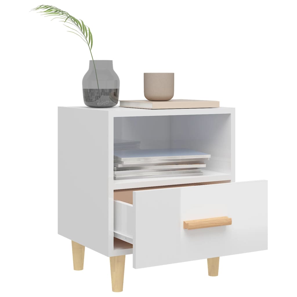 Tables de chevet 2 pcs blanc brillant 40x35x47 cm - XIOS