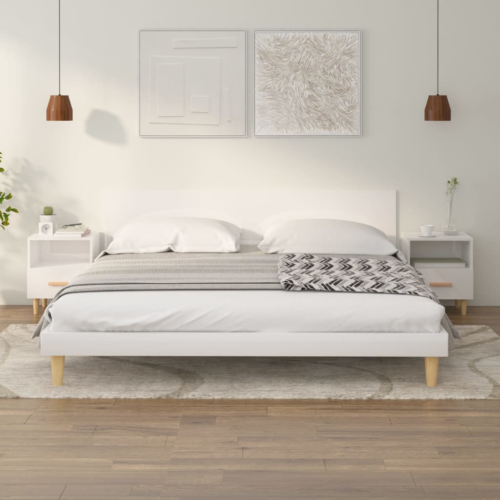 Tables de chevet 2 pcs blanc brillant 40x35x47 cm - XIOS