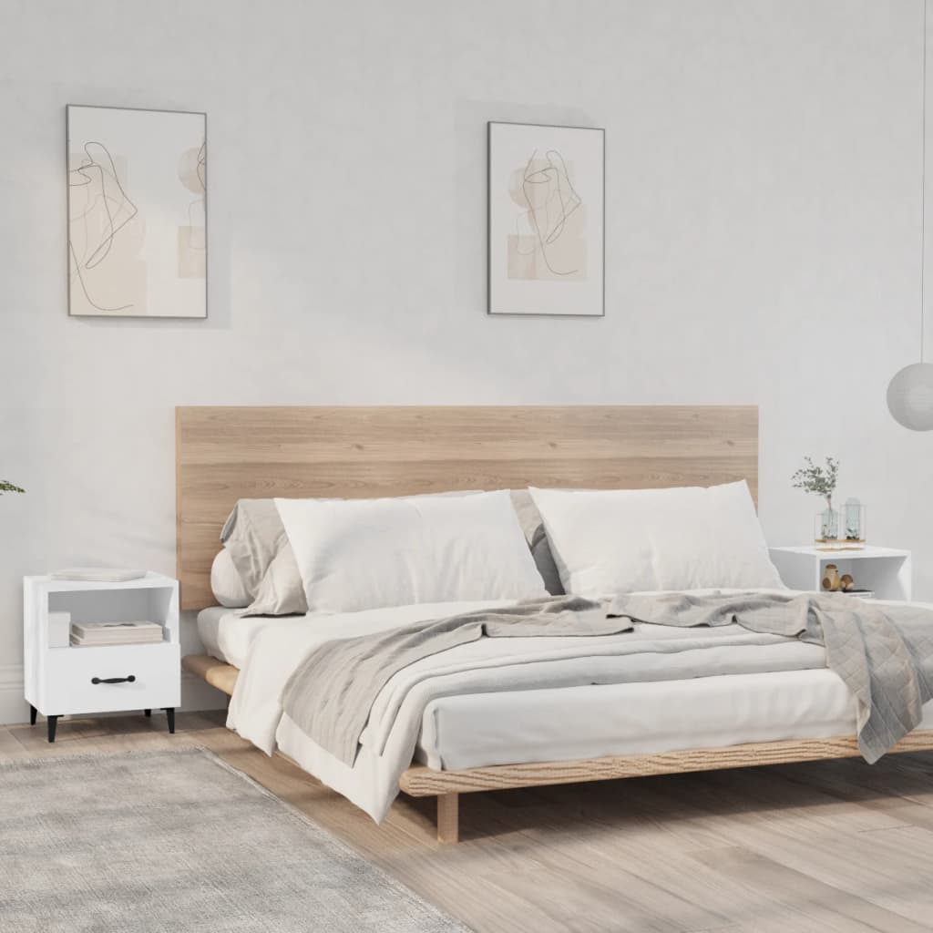 Tables de chevet 2 pcs Blanc Bois d'ingénierie - XIOS