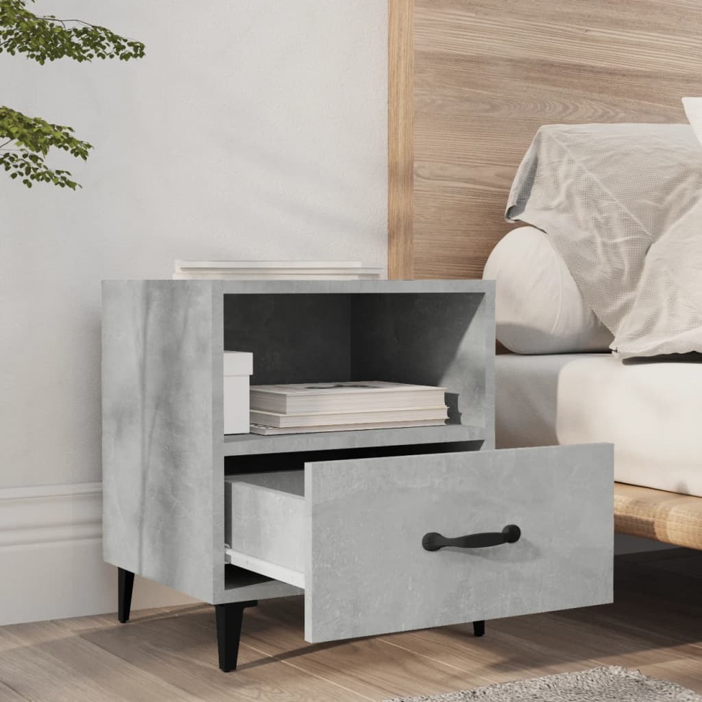 Table de chevet Gris béton Bois d'ingénierie - XIOS