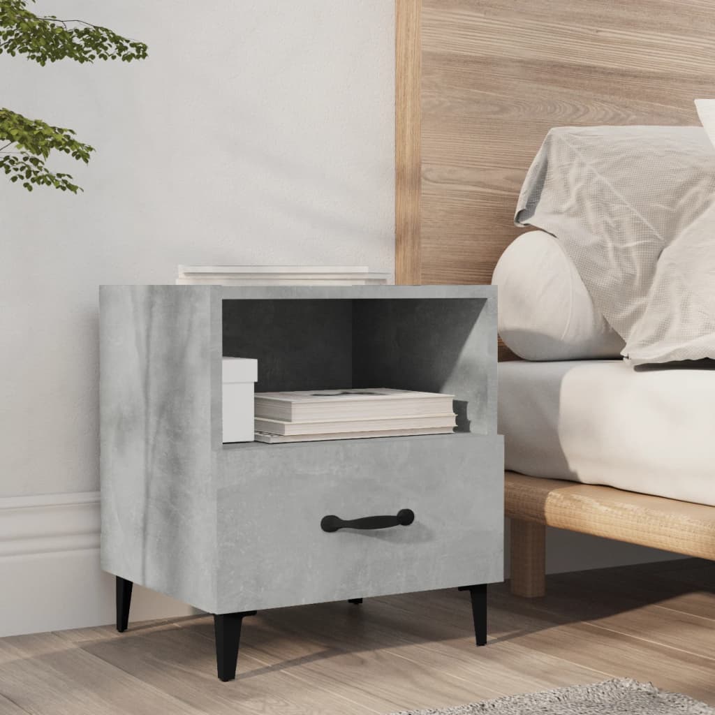 Table de chevet Gris béton Bois d'ingénierie - XIOS