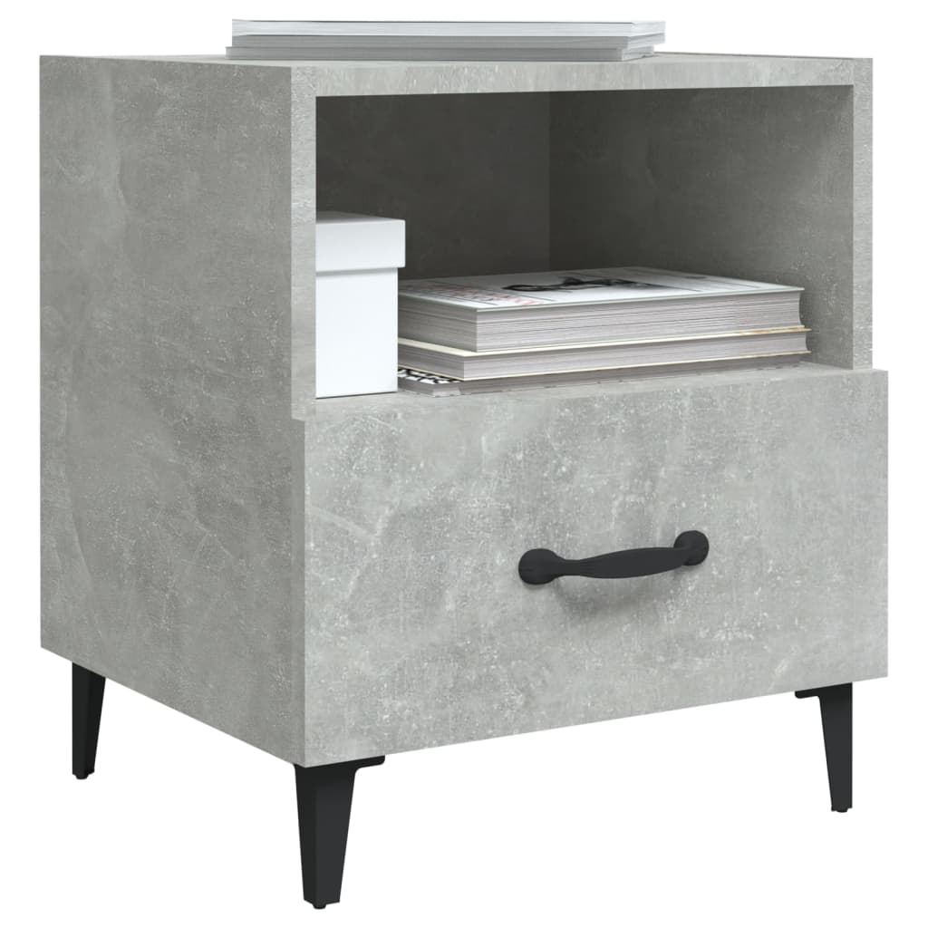 Tables de chevet 2 pcs Gris béton Bois d'ingénierie - XIOS