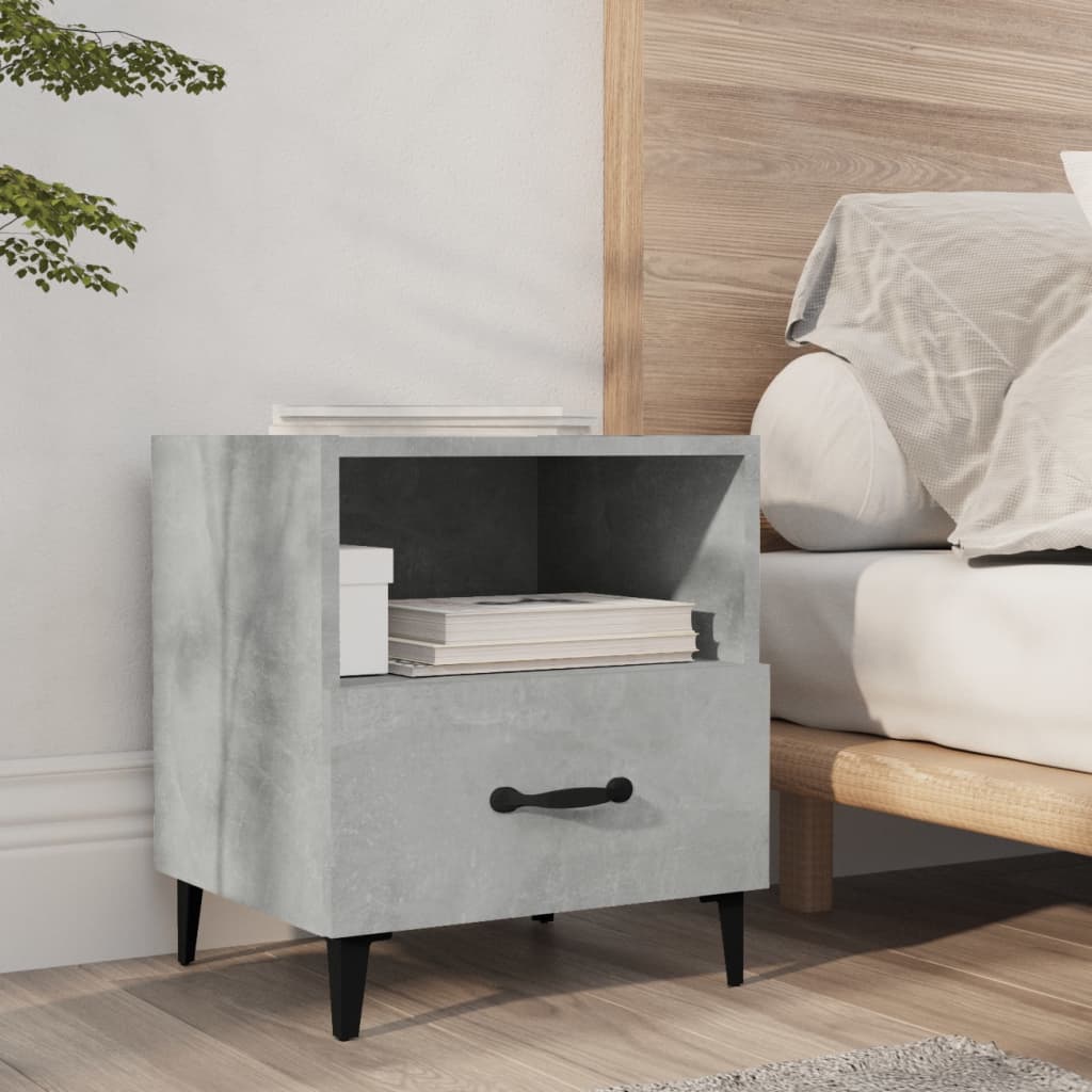 Tables de chevet 2 pcs Gris béton Bois d'ingénierie - XIOS