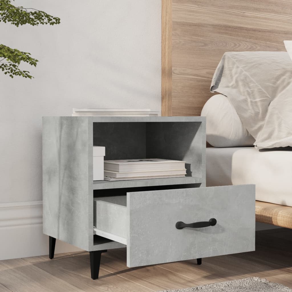 Tables de chevet 2 pcs Gris béton Bois d'ingénierie - XIOS