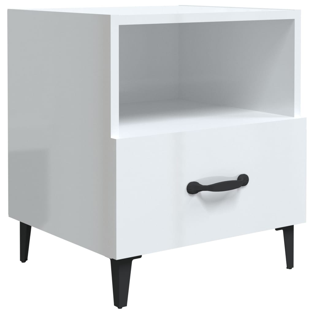 Tables de chevet 2 pcs Blanc brillant Bois d'ingénierie - XIOS