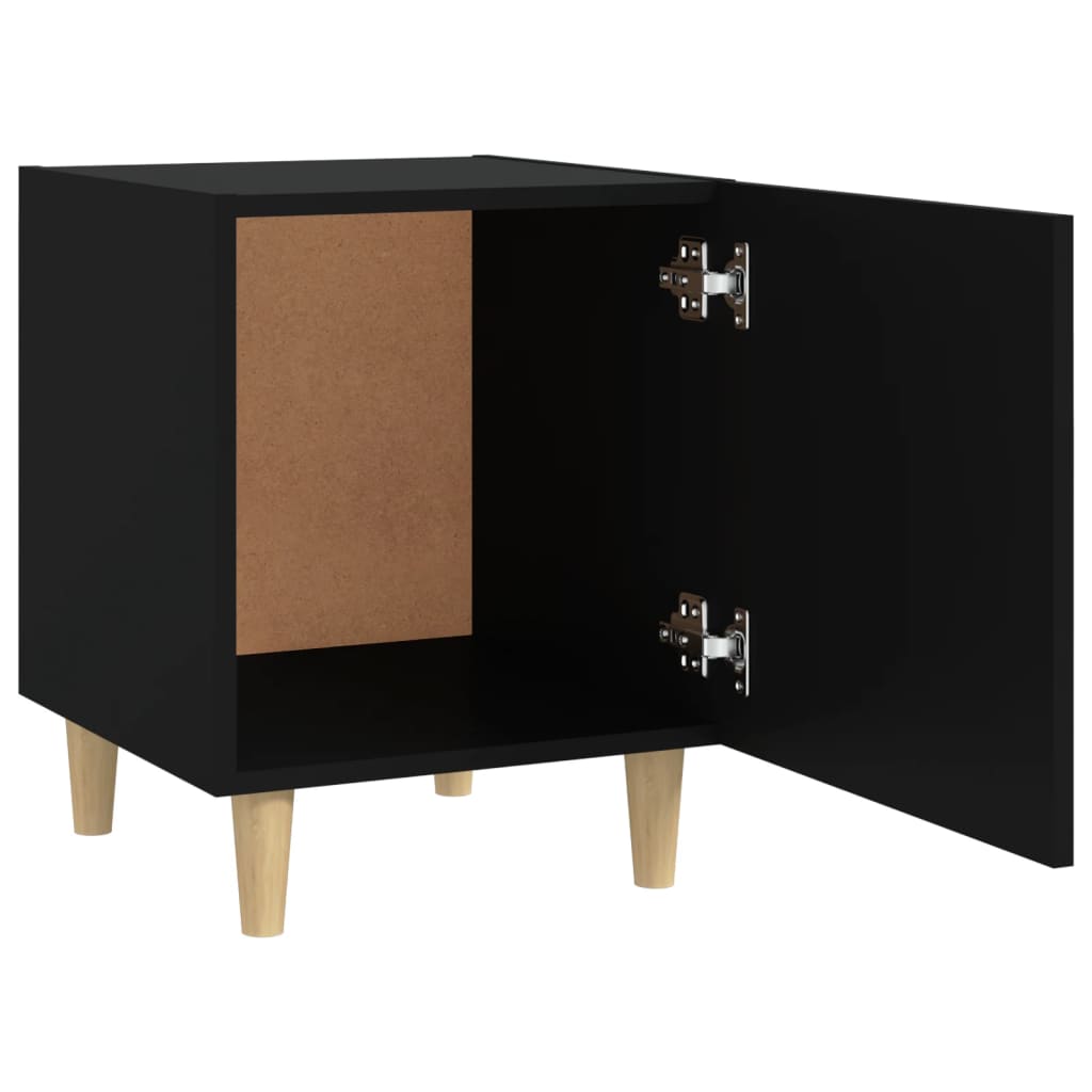 Table de chevet Noir Bois d'ingénierie Tables de chevet vidaXL   