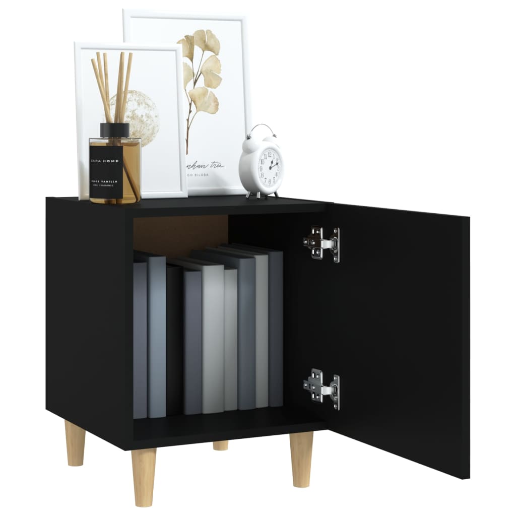 Table de chevet Noir Bois d'ingénierie Tables de chevet vidaXL   