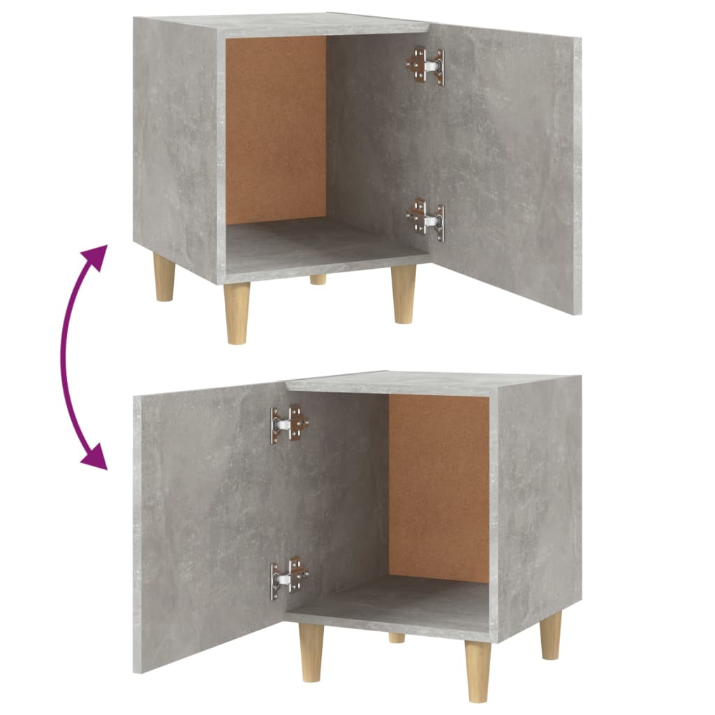 Table de chevet Gris béton Bois d'ingénierie - XIOS
