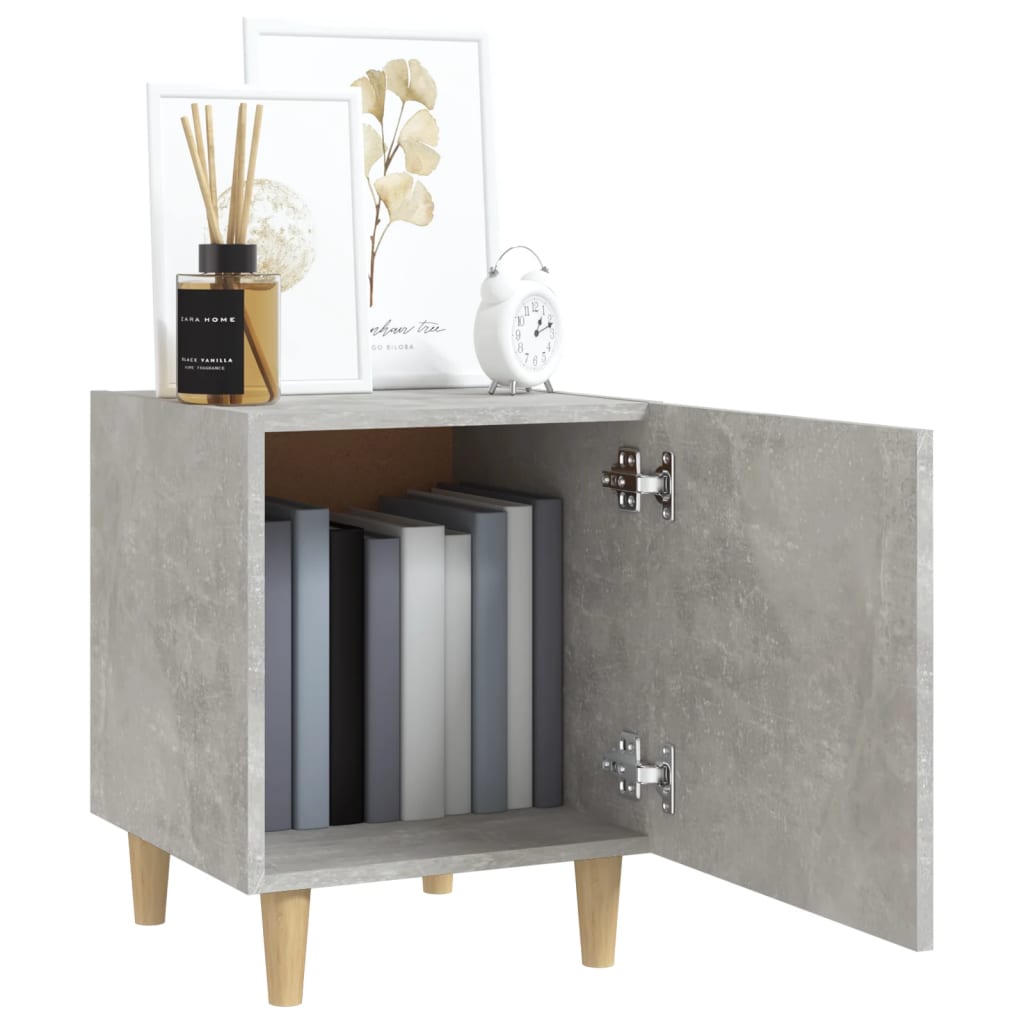 Table de chevet Gris béton Bois d'ingénierie - XIOS