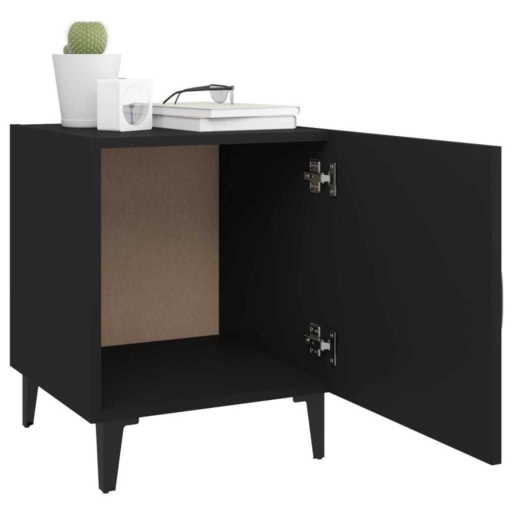 Tables de chevet 2 pcs Noir Bois d'ingénierie - XIOS
