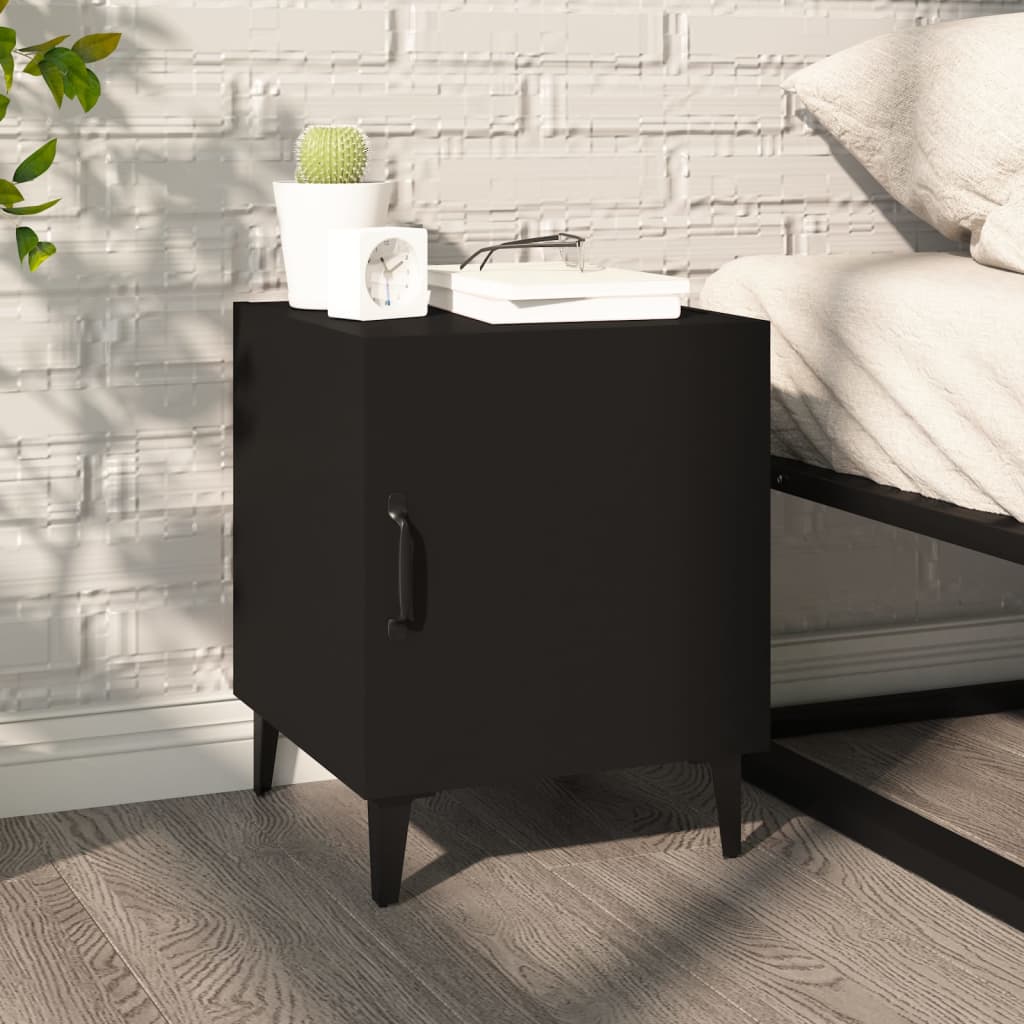 Tables de chevet 2 pcs Noir Bois d'ingénierie - XIOS