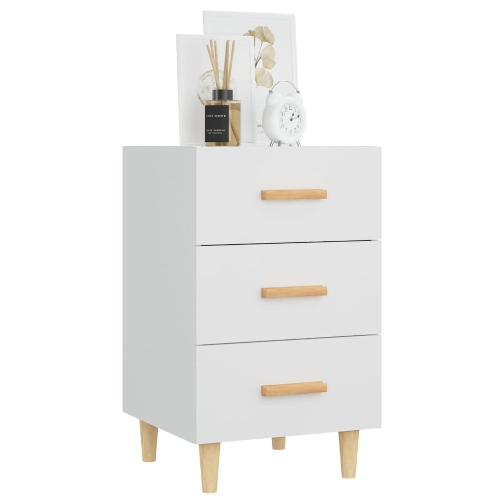 Table de chevet blanc 40x40x66 cm bois d'ingénierie - XIOS