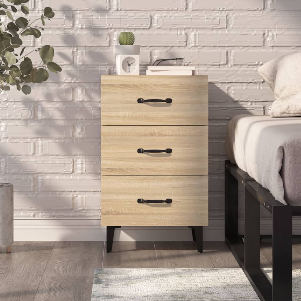 Table de chevet chêne sonoma 40x40x66 cm bois d'ingénierie - XIOS