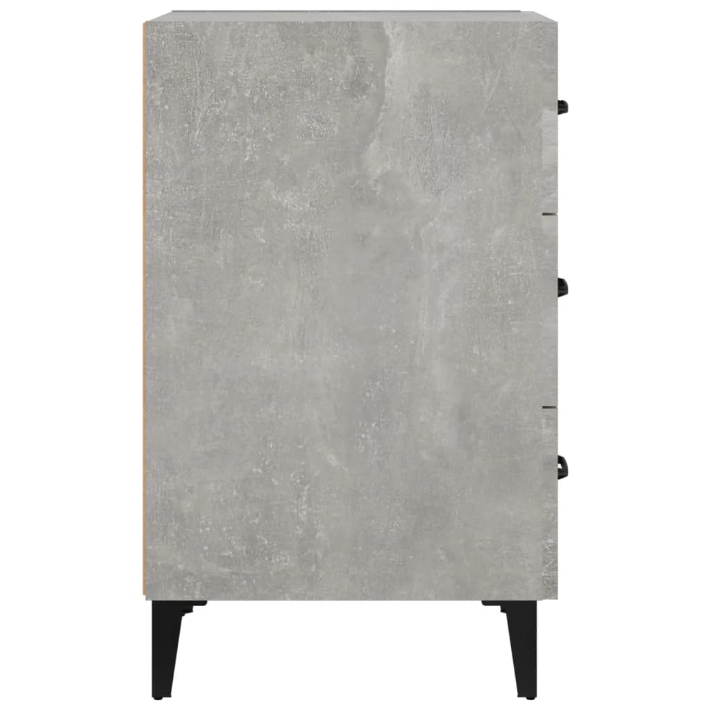 Table de chevet gris béton 40x40x66 cm bois d'ingénierie - XIOS
