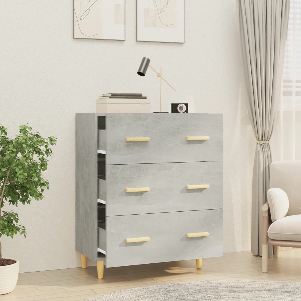 Buffet Gris béton 70x34x90 cm Bois d'ingénierie - XIOS