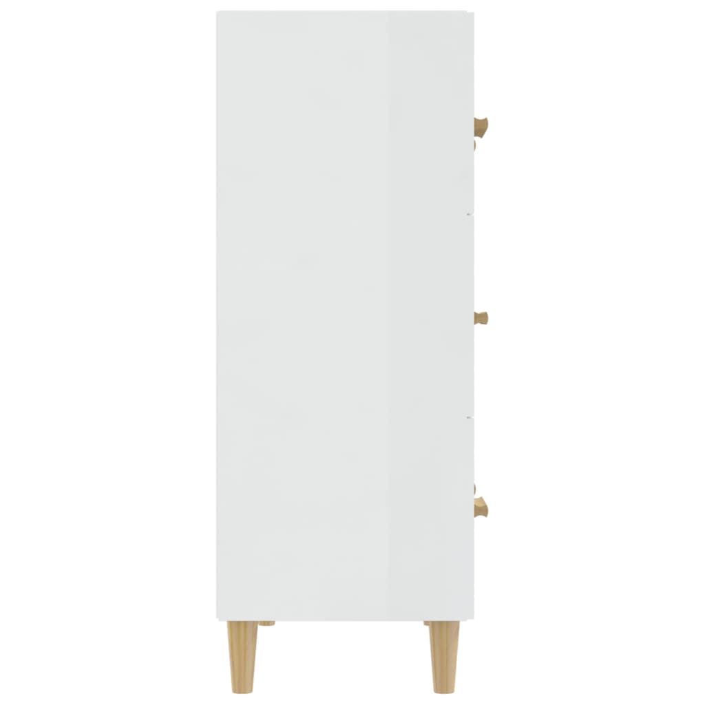 Buffet Blanc brillant 70x34x90 cm Bois d'ingénierie - XIOS