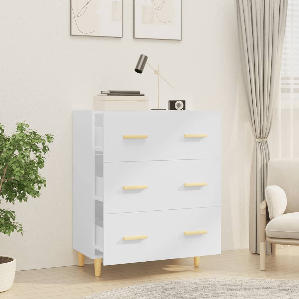 Buffet Blanc brillant 70x34x90 cm Bois d'ingénierie - XIOS
