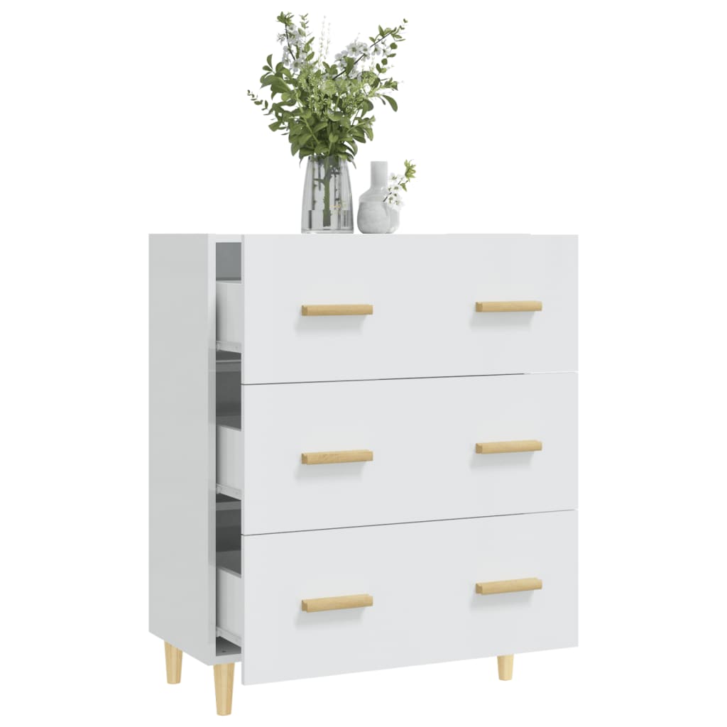Buffet Blanc brillant 70x34x90 cm Bois d'ingénierie - XIOS