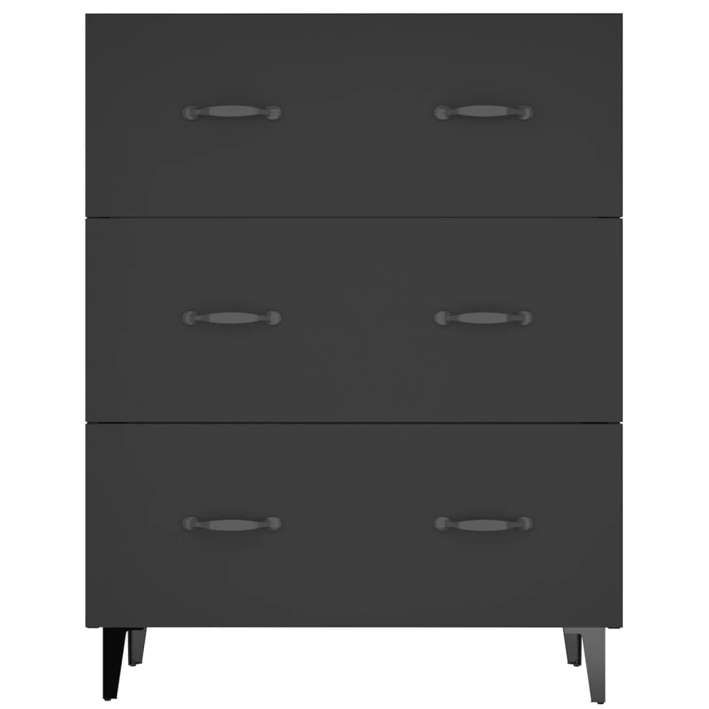Buffet noir 69,5x34x90 cm bois d'ingénierie - XIOS