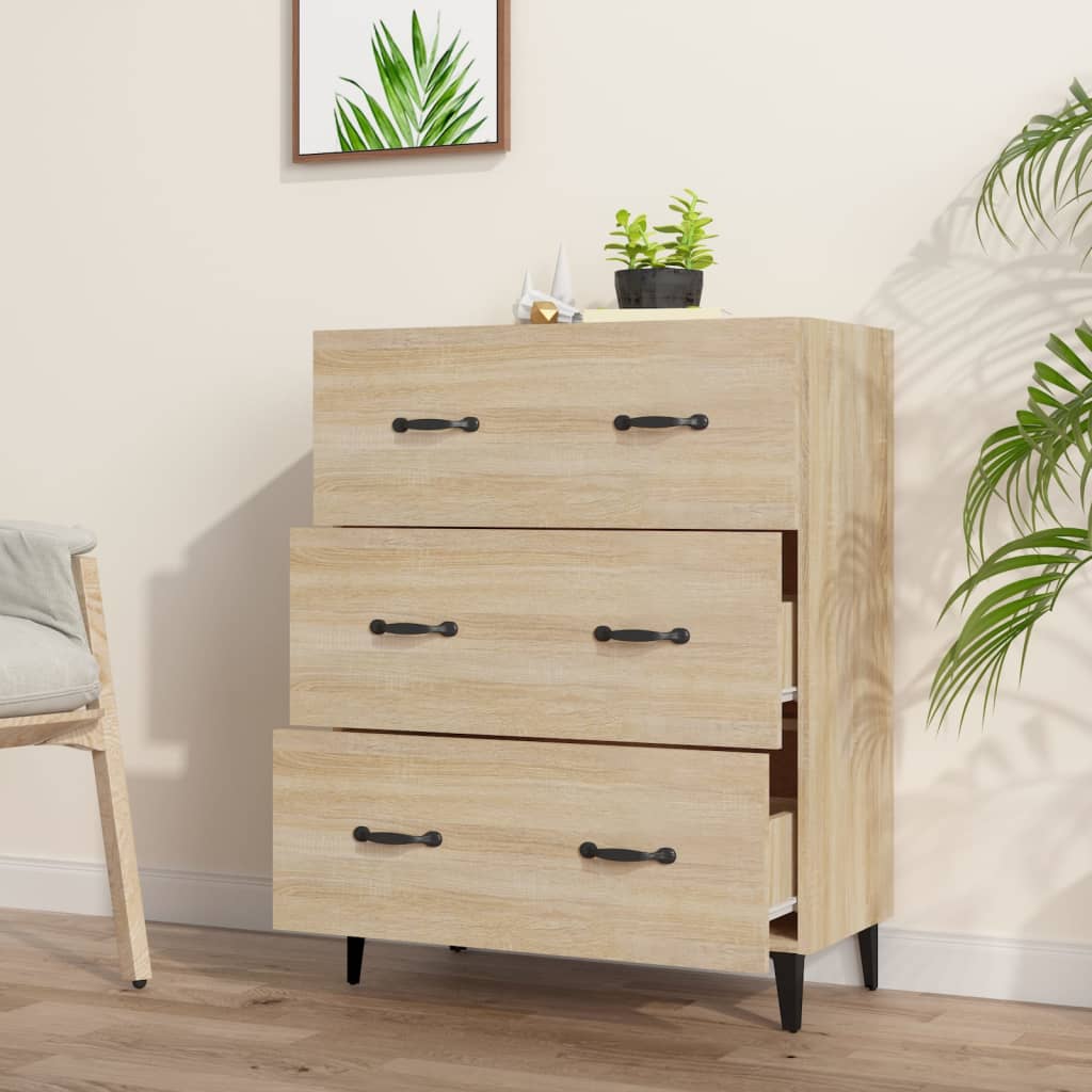 Buffet chêne sonoma 69,5x34x90 cm bois d'ingénierie - XIOS