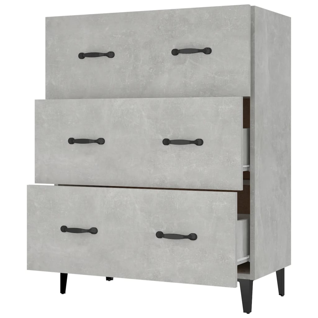 Buffet gris béton 69,5x34x90 cm bois d'ingénierie - XIOS