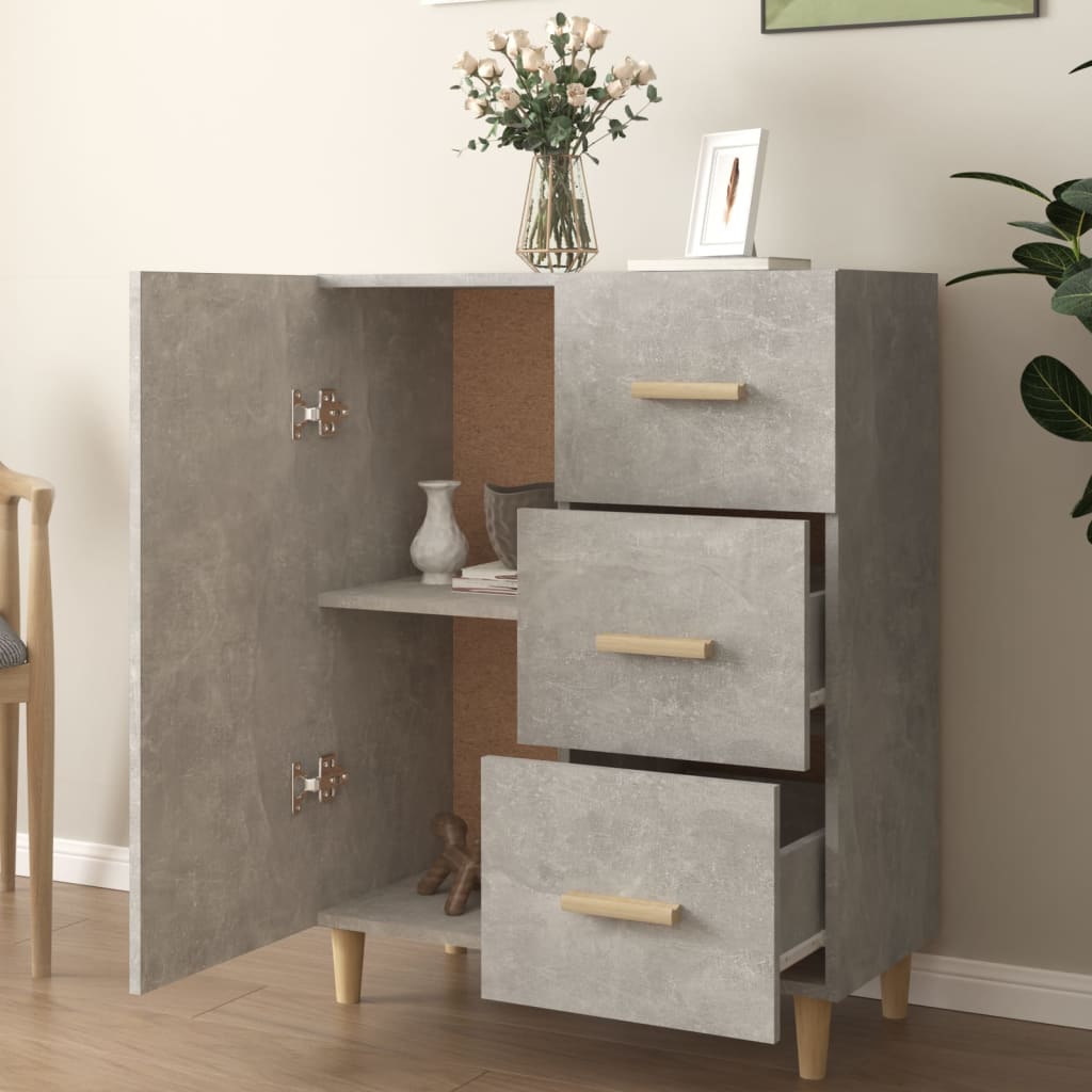 Buffet gris béton 69,5x34x90 cm bois d'ingénierie - XIOS