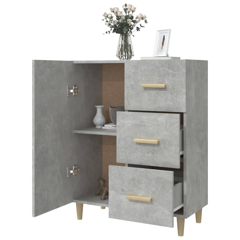 Buffet gris béton 69,5x34x90 cm bois d'ingénierie - XIOS