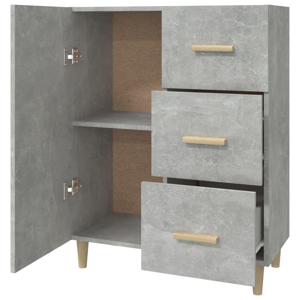 Buffet gris béton 69,5x34x90 cm bois d'ingénierie - XIOS