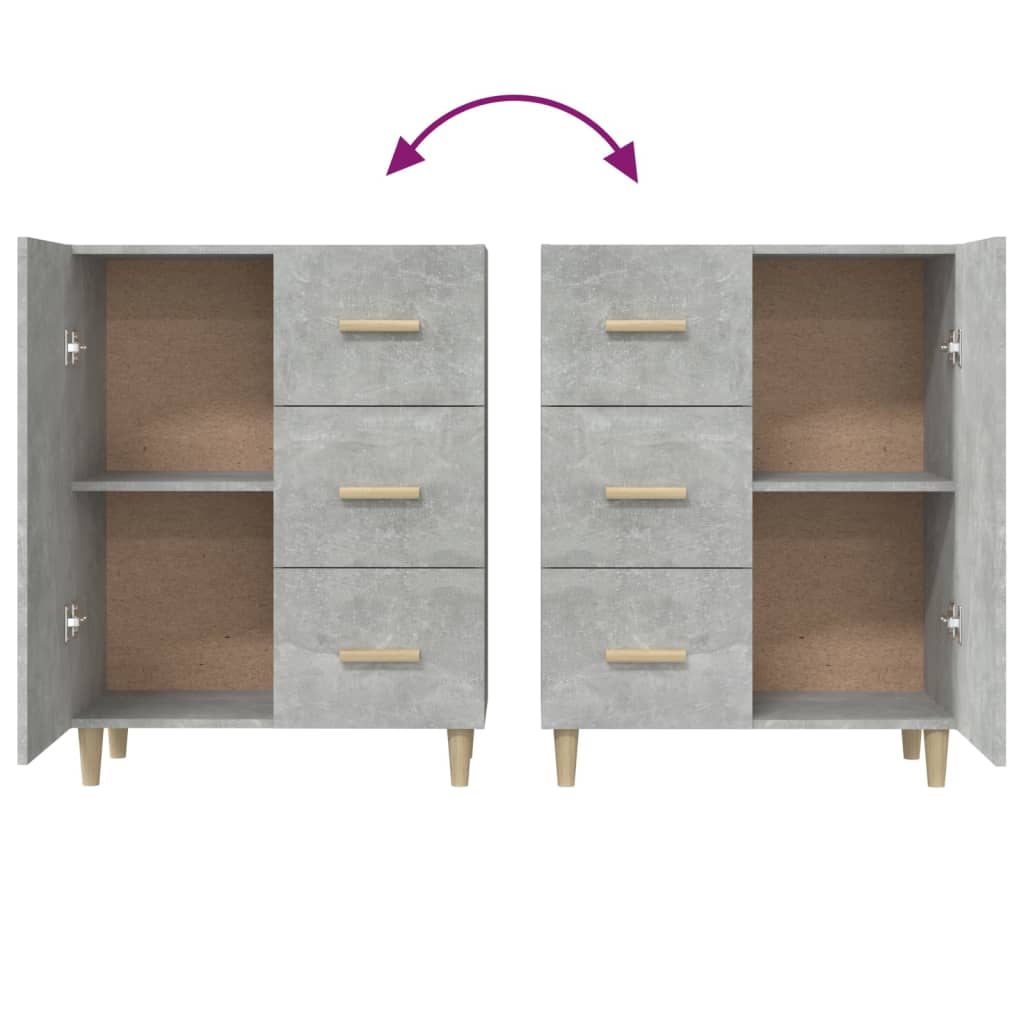 Buffet gris béton 69,5x34x90 cm bois d'ingénierie - XIOS
