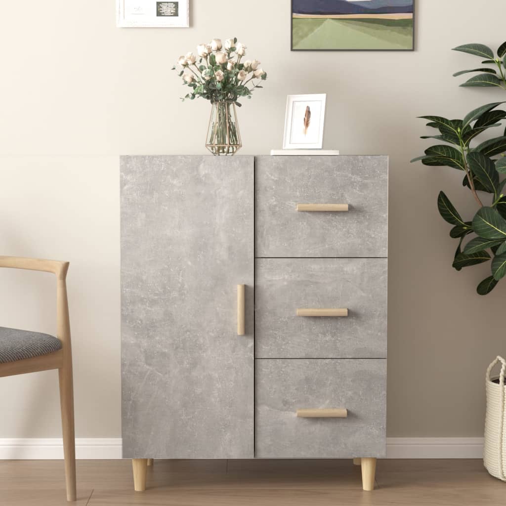 Buffet gris béton 69,5x34x90 cm bois d'ingénierie - XIOS