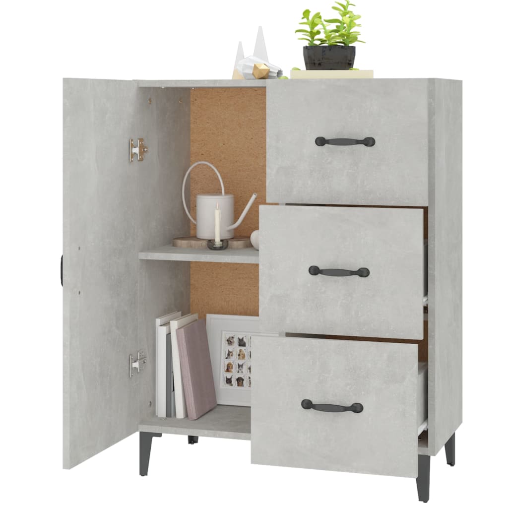 Buffet gris béton 69,5x34x90 cm bois d'ingénierie - XIOS