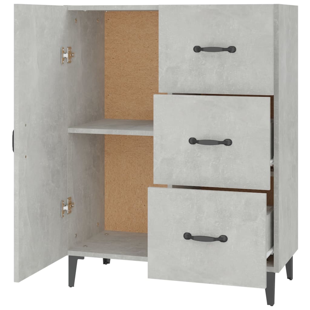Buffet gris béton 69,5x34x90 cm bois d'ingénierie - XIOS