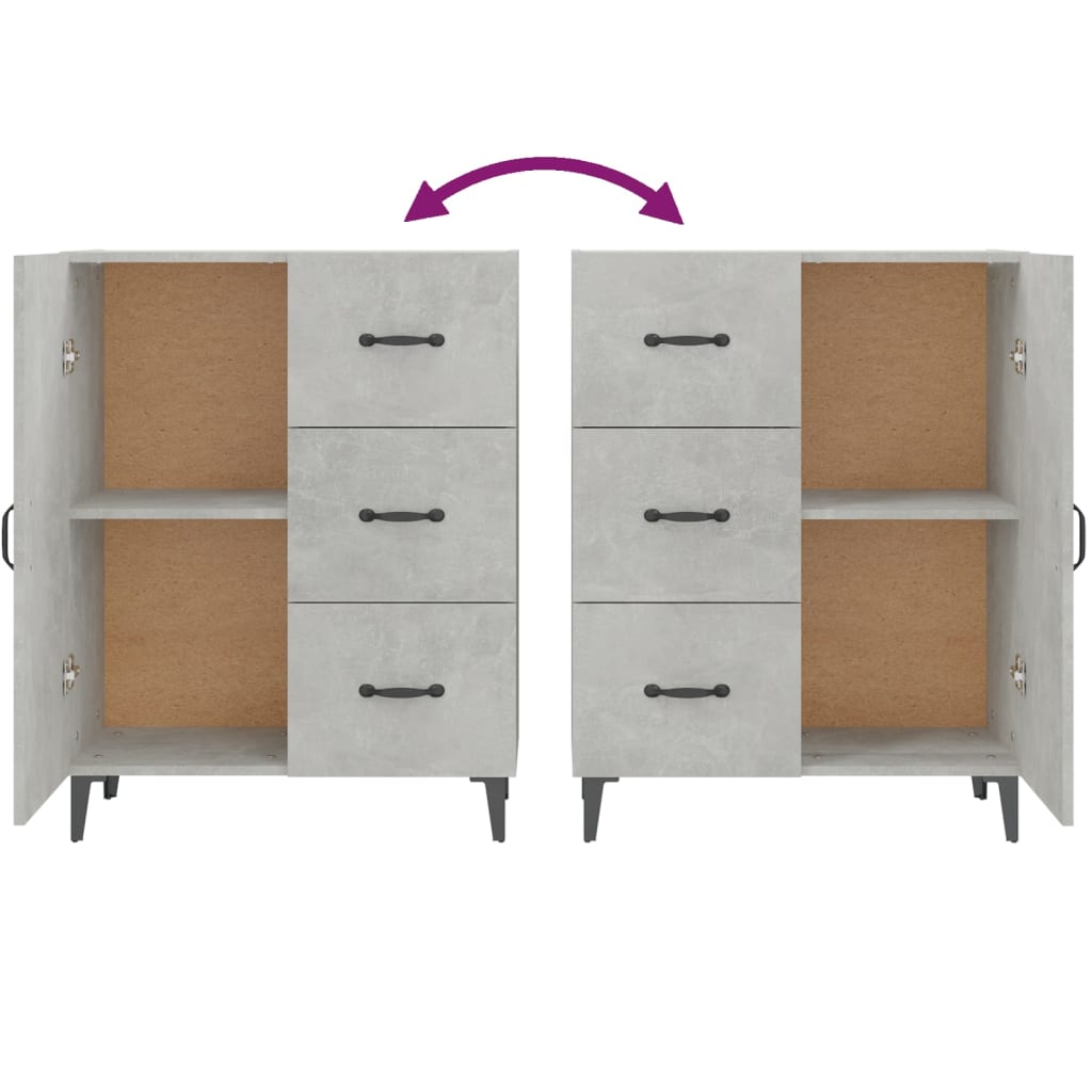 Buffet gris béton 69,5x34x90 cm bois d'ingénierie - XIOS