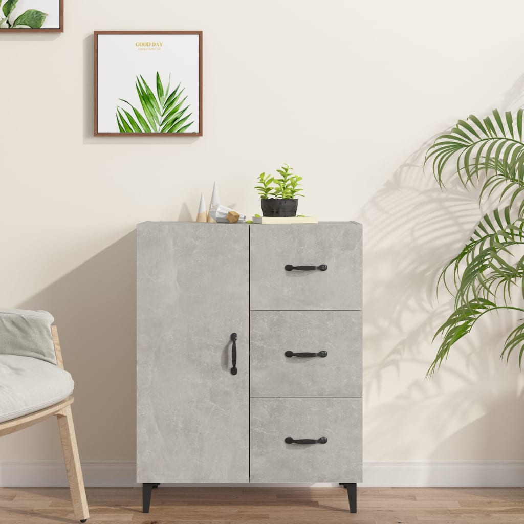 Buffet gris béton 69,5x34x90 cm bois d'ingénierie - XIOS