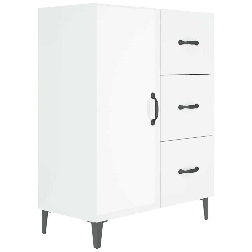 Buffet Blanc brillant 69,5x34x90 cm Bois d'ingénierie - XIOS